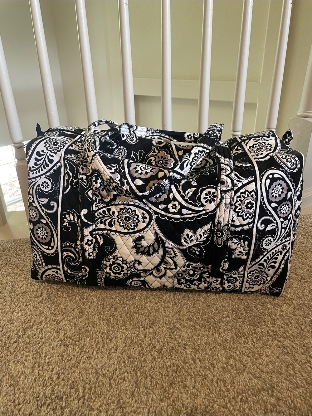 Vera Bradley extra Large Black White travel duffle